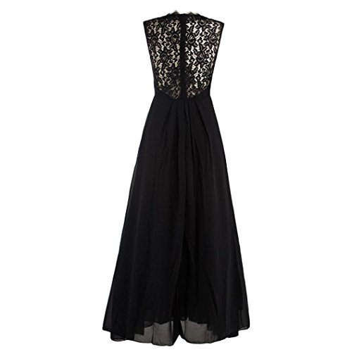 Caopixx Wedding Dresses Deep V-Neck Lace Vintage Ball Gown Sweetheart Bridal for Women's Dress (Asia Size XL, Black)
