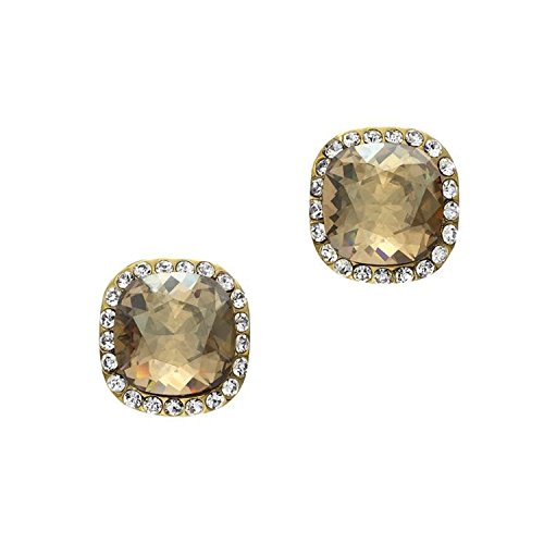 Oroclone "Crystal Luxe" Gold Plated Princess Cut Golden Shadow Swarovski Stone Earrings