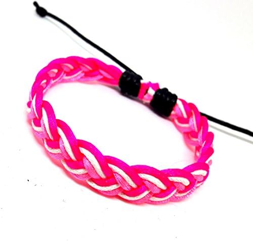 Handmade Men's Women's Cotton Funtasy Style Jamaican Bob Marley Wristband Bracelet (Pink)