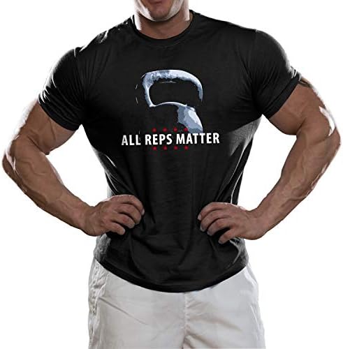 DesignDivil Kettlebell All Reps Matter T-Shirt. Weight/Strength Training Gym Wear.
