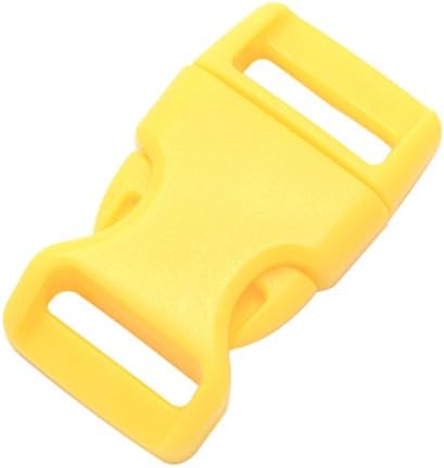 15 Pack Curved Side Quick Release Plastic Buckles for Paracord Bracelets Clasp/Pet Collar 15mm (5/8 inch) Webbing/Backpack Straps (Yellow)