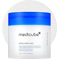 medicube Toner Pads Zero Pore Pad 2.0 | Dual-Textured Facial Pad for Exfoliation and Pore Care with 4.5% AHA Lactic Acid, 0.45% BHA Salicylic Acid | Ideal for All, Korean Skin Care, 70 Pads (1 Pack)