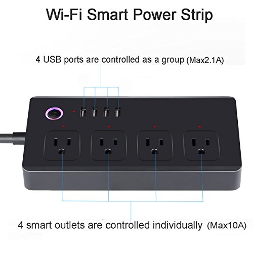 image for WiFi Power Strip, Akface Surge Protector Smart Outlet Plug Voice Contr