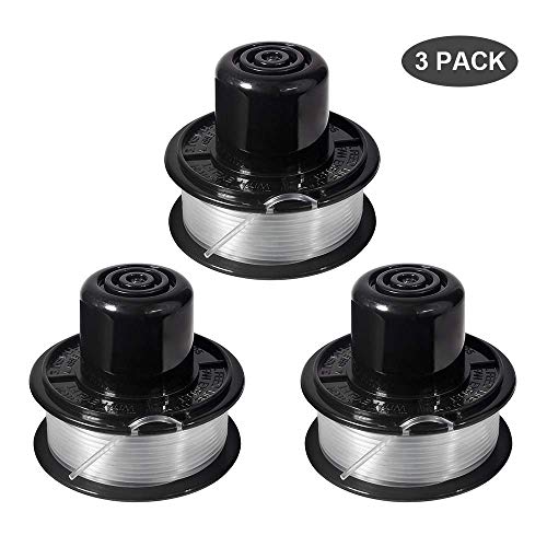 Thten Weed Eater Spools Compatible with Black and Decker RS-136 ST4500 ST1000 ST4000 GE600 CST800 ST6800 String Trimmer Replacement Spool Line 20ft 0.065" Edger Refills Parts Auto-Feed (3 pcs Spools)