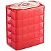LifeSmart USA Stackable Storage Container Red 50 Adjustable Compartments Compatible with Lego Dimensions LOL Surprise Littlest Pet Shop Arts and Crafts and More (5 Tier)