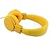 Einskey Kids Headphones with Microphone for Gaming and Chatting, Wired Foldable Headset for Children (Saffron Yellow)