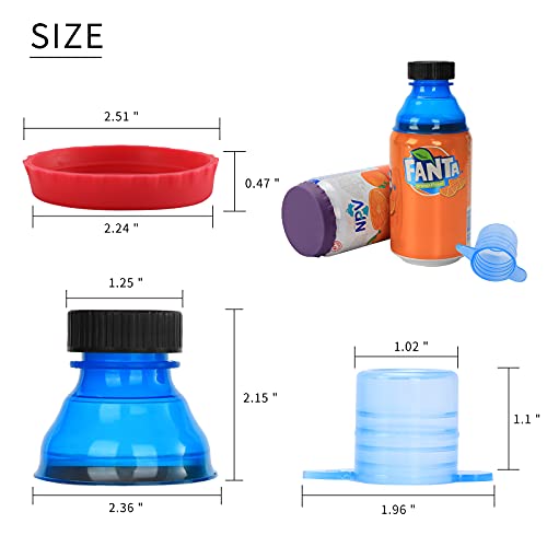 Soda Can Lids, 6 Pack Clear Soda Can Covers + 6 Pack Silicone Can