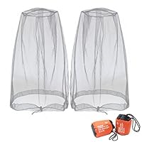 Benvo Head Net Mesh, Protective Cover Mask Face from Insect Bug Bee Mosquito Gnats for Any Outdoor Lover- with Free Carry Bags (2pcs, Grey, Updated Big Size)