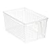 Apogee Life Pantry Organizer Large Clear Basket with Handle - Space Saving Home, Kitchen, Office, Garage Storage Bin with Handle for Easy Pull Clean Solution