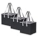 Planet E Reusable Grocery Shopping Bags – Large Collapsible Boxes With Reinforced Bottoms Made of Recycled Plastic (Pack of 3)
