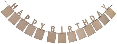 Veewon Happy Birthday Bunting Banner Vintage Photo Frame Picture Album Photo Banners Garland Favor Decorations,Brown,Medium - Image 4