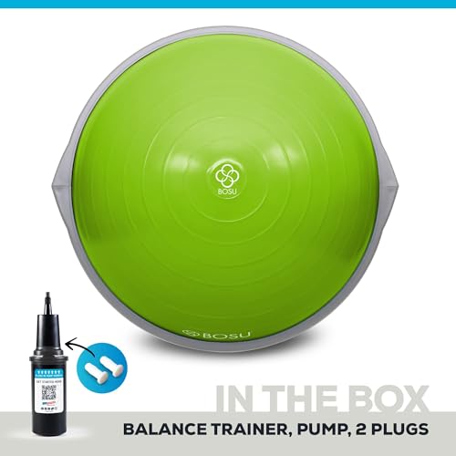 Bosu 65-Centimeter Dynamic Non-Slip Travel-Size Home Gym Workout Balance Ball Pod Trainer for Strength and Flexibility, Lime Green