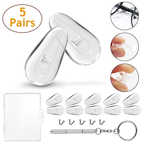 image for Eyeglass Nose Pads, PTSLKHN 15mm Soft Silicone Air Chamber Eyeglasses 