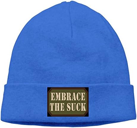 RichardLyons Men Embrace The Suck Warm Street Dance RoyalBlue Beanies Skull Hat