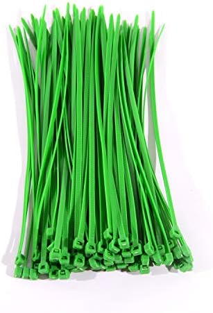 100 Pcs 8 Inch Heavy Duty Cable Ties Garden Fencing Ties Self Locking Zip Ties (Green)