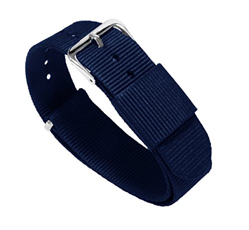 BARTON Watch Bands - Choice of Color, Length & Width (18mm, 20mm, 22mm or 24mm) - Navy Blue 18mm - Standard Length