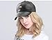 Men's Classic Plain Adjustable Leather Baseball Cap Sports Outdoor Panel Hat Sun Hat, Dark Brown, 56-60cm