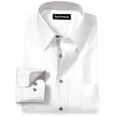 Paul Fredrick Men's Classic Fit Comfort Stretch Non-Iron Solid Dress Shirt