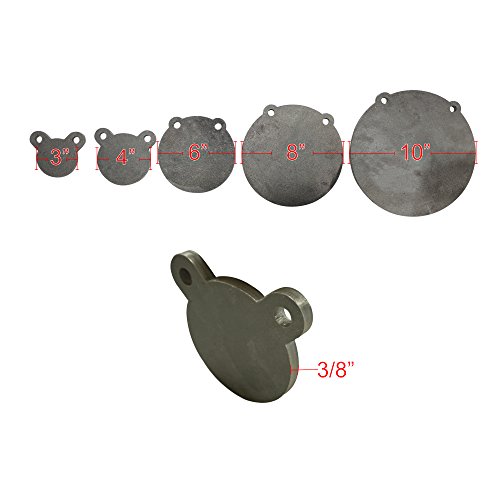 Set of 5 Titan AR500 Steel Pistol Shooting Targets 3" 4" 6" 8" 10" x 3/8" Thick