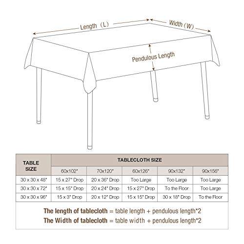 VEEYOO Rectangle Tablecloth - 90 x 156 Inch Polyester Table Cloth for 8 Foot Table - Soft Washable Oblong Caribbean Table Cloths for Wedding, Parties, Restaurant, Dinner, Buffet Table and More