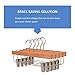 JS HANGER Premium Wooden Pant Skirt Hangers with 2-Adjustable Clips, Natural Finish, 10-Pack