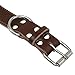 Beirui Brown Genuine Leather Dog Collars for Medium and Large Dogs Neck for 16-21 inches
