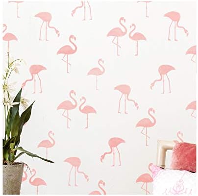 Flamingo Flock Furniture Wall Floor Stencil for Painting - Wall Large