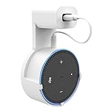 Echo Dot Wall Mount Hanger Stand for Dot 2nd Generation Case Hardware Brackets Hanger Stand Holder Compact Plug in Kitchens Bathroom (White)