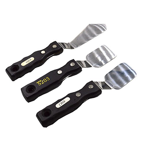 DerBlue 5PCS Professional Stainless Steel Painting Large Scale Knives, Artists Palette Knife Set,Spatula Palette Knife Painting Mixing Scraper