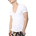 Zbrandy Men Deep V Neck T-Shirts Men Tshirts Vneck Tees White Size L