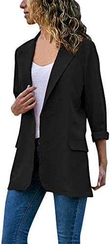 Moonuy Women's Blazer Tailored Suit Coat Jacket Ladies Cardigan Tee Tops Shirt Sweatshirt Blouse Solid Outwear Long Sleeve Coat Suit Open Front Jacket Outwear Work Office Coat