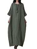 Mordenmiss Women's Bat Sleeve Summer Maxi Dress New (Large, Green)
