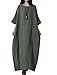 Mordenmiss Women's Bat Sleeve Summer Maxi Dress New (Large, Green)