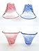 Toyo Sasaki Glass G635-T72 Cold Sake Glass, Pair, Congratulations Cup, Mt. Fuji Cold Sake Cup, Made in Japan, Blue & Red, 1.2 fl oz (35 ml), Pack of 2