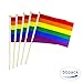 LoveVC Rainbow Gay Pride Stick Flag,50 Pack Hand Held Small LGBT Flags Banners With Wood Stick,Decorations Supplies For Mardi Gras,Gay Pride,Rainbow Pride Party,Festival Events Celebrations