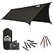 Everest Hammock Rain Fly | Waterproof Outdoor Tarp | Perfect for Camping, Backpacking, Tents, Hammocks, and More | Ripstop Nylon | Lightweight Aluminum Stakes Included- Gray