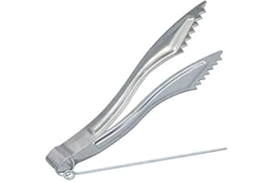 MATA LEON 2 Packs Hookah Tongs Set 6.3 Inches Long Durable Hookah Accessories Stainless Steel Narguile Shisha Coals Tongs with Poker Long Sturdy Heavy Duty Hookah Charcoal Clips BBQ Tongs(Silvery)