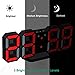 EAAGD Electronic LED Digital Alarm Clock [Upgrade Version], Clock Can Adjust The LED Brightness Automatically in Night (Black/Red)