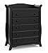 Stork Craft Avalon 5 Drawer Universal Dresser, Black