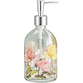 Glass Soap Dispenser Bottle with Pump,Refillable Liquid Hand Dispenser for Bathroom, Kitchen Soap Dispenser 17 oz