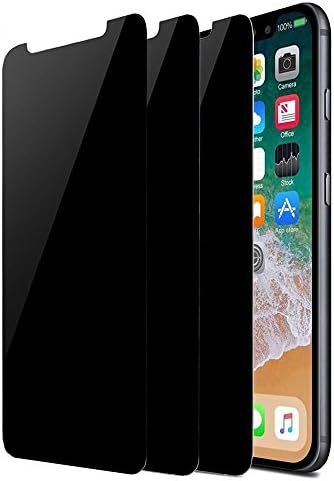 Aeetone iPhone X Screen Protector Privacy, [3 Packs] Anti-Spy Tempered Glass Film Bubble Free for iPhone X/ iPhone 10