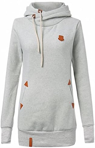 Women Hoodie Sweatshirts Long Sleeve Harajuku Hoodies Pocket Jacket Causal Slim Hooded Sweatshirts Plus Size LJ8041E light gray M