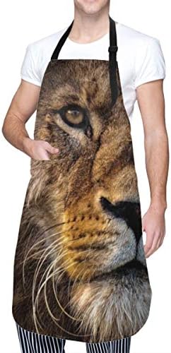 エプロン ライオン 野生動物 前掛け ポケット付き 売れ筋ランキング 家庭用 防水 作業服 男女兼用 防汚 キッチン用品