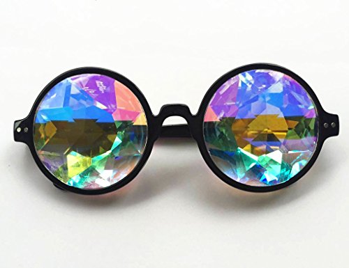 Set of 2pcs Festivals Kaleidoscope Glasses Rainbow Prism Sunglasses Goggles