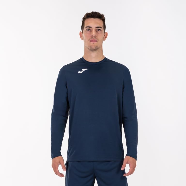 - Camiseta Deportiva Manga Larga Hombre - Ligera y Transpirable Ideal para Todo Tipo de Deporte - Combi S - Marino
