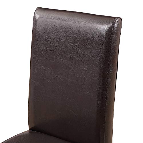 Rhomtree 5 Pieces Dining Set Home Kitchen Table and Chairs Wood Home Dining Room Furniture with 4 Faux Leather Cushioned Chairs Breakfast Furniture (Espresso)