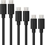 Sabrent [6-Pack] 22AWG Premium Micro USB Cables (X2-6ft + X2-3ft + X2-1ft) High Speed USB 2.0 A Male to Micro B Sync and Charge Cables [Black] (CB-MUB3)