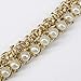 5yards Beaded Pearl White Gold Trimming Lace Ribbon Trim Scrapbooking Applique Embellishment Sewing Renda for Wedding Dress /t1224