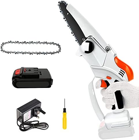 Upgraded Mini Chainsaw, 6 inch Cordless Chainsaw with 21V Rechargeable ...