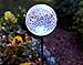 Moonrays 91251 LED Solar Path Lights In Glass Ball Design With Color Changing Feature, Weatherproof, 100,000 Hours of Use, Energy Saving, Solar Powered, Durable Crystal Glass, 3-pc Pack